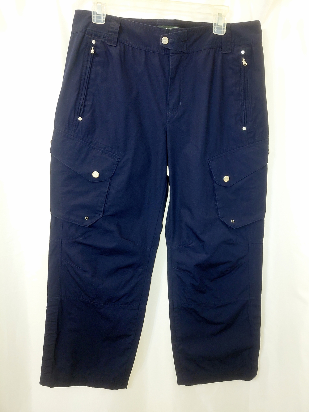 Lauren Ralph Lauren Navy Sz 10 Cropped Cargo Utility Pants Excellent Condition